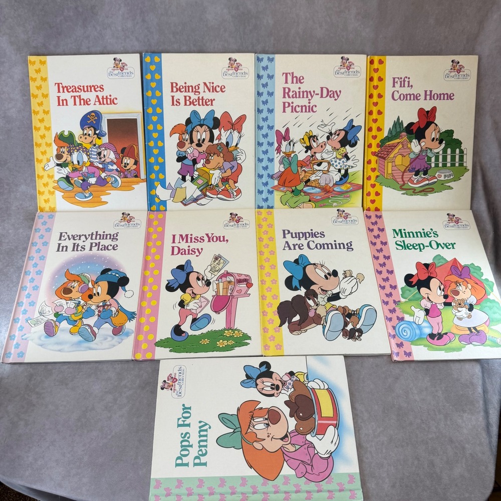 Disney Minnie n Me Best Friends Collection Kids 9 Book Set Multicolor Vintage